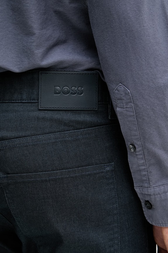 BOSS kalhoty pánské s bavlnou Delaware5 námořnická modř 50560031