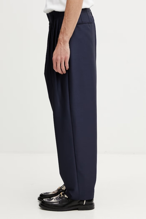 Kenzo Tailored Pants pantaloni cu lână pentru bărbați FG55PA3849FA bleumarin SS26
