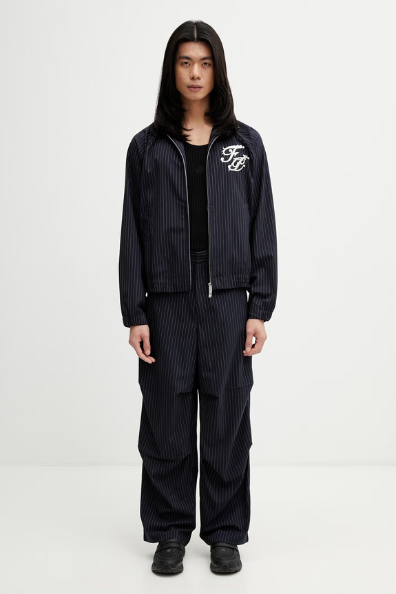 Filling Pieces Pinstripe trousers with wool blend men's 412650501322.150 navy