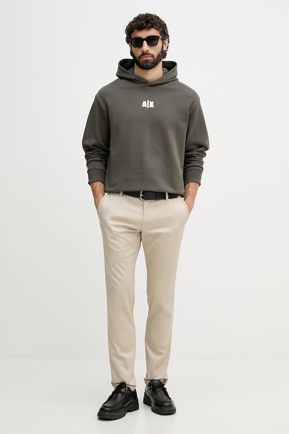 Armani Exchange nohavice slim fit pánske XM001162.AF13236 béžová SS26