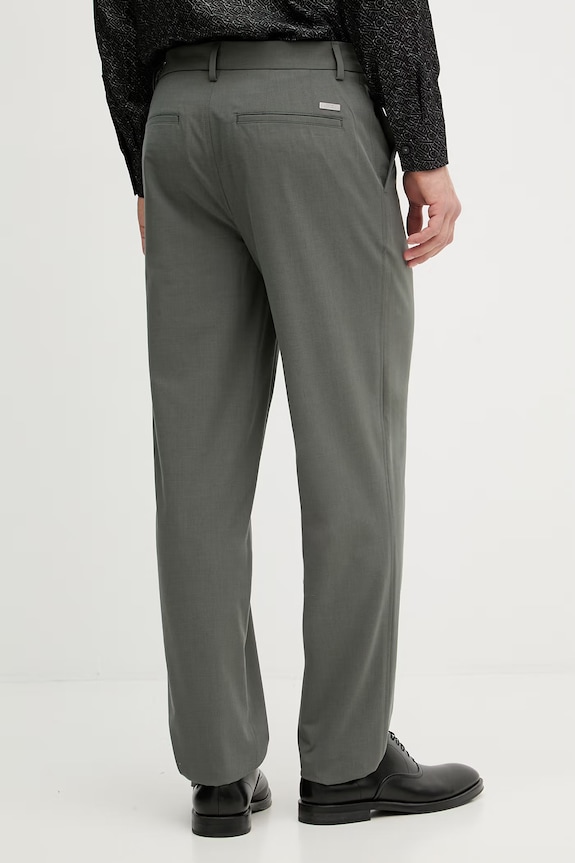 Îmbrăcăminte Armani Exchange pantaloni chinos pentru bărbați, cu amestec de lână XM002083.AF22403 verde