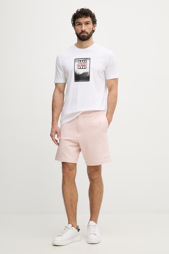BOSS Orange férfi melegítő pamuttal 50559260 rózsaszín SS26