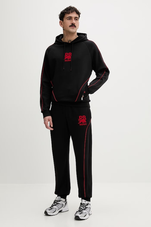 HUGO spodnie dresowe męskie Dusson_RB 50559707 czarny SS26