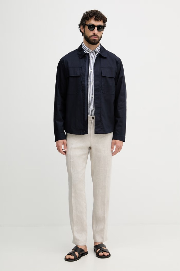 Joop! hlače chinos za muškarce od lana 30102982 bež SS26