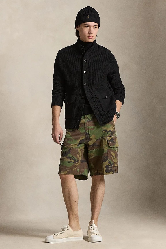 Odzież Polo Ralph Lauren szorty bawełniane RUGGED TWILL-GELLAR 710966288001 zielony