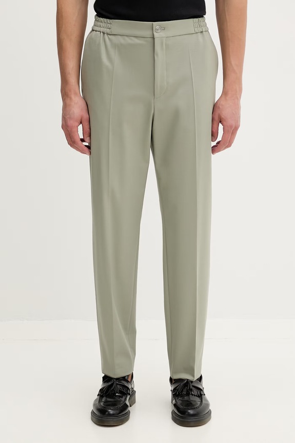 HUGO παντελόνι slim fit ανδρικά με μαλλί Gos233F1X πράσινο 50547351
