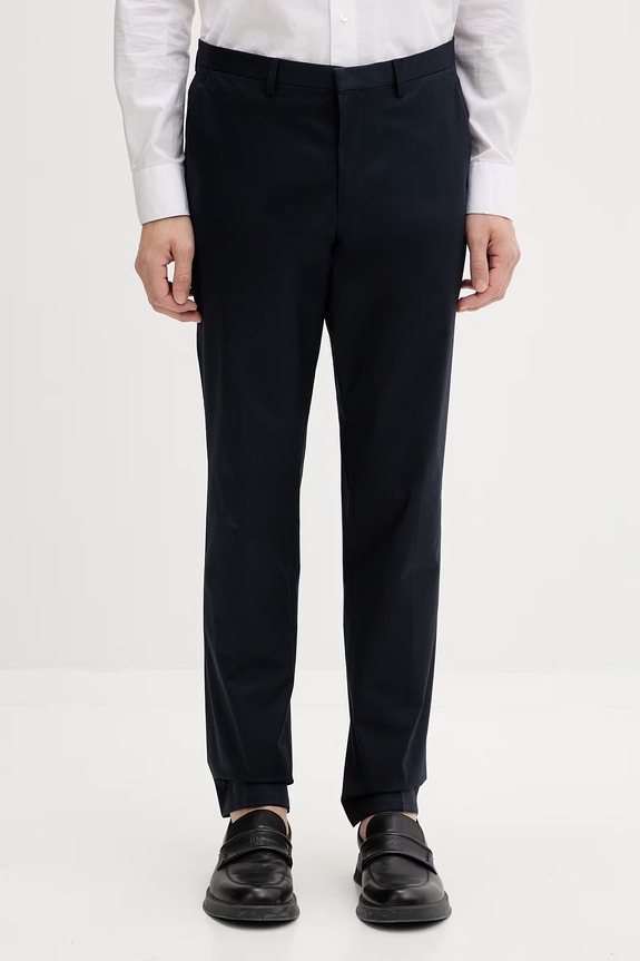 HUGO nohavice slim fit pánske bavlnené s elastanom Hesten253X tmavomodrá 50559657
