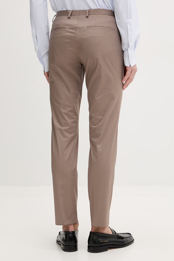 Îmbrăcăminte HUGO pantaloni slim fit pentru bărbați, din bumbac cu elastan Hesten253X 50559657 bej