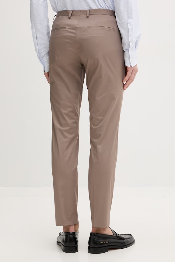 Îmbrăcăminte HUGO pantaloni slim fit pentru bărbați, din bumbac cu elastan Hesten253X 50559657 bej
