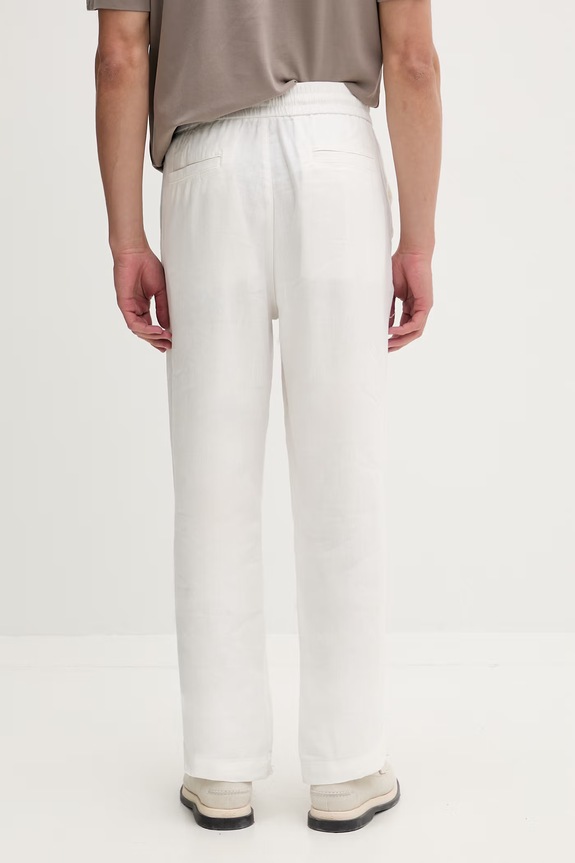 Одяг HUGO штани straight чоловічі з льоном Cino262FW 50562791 бежевий