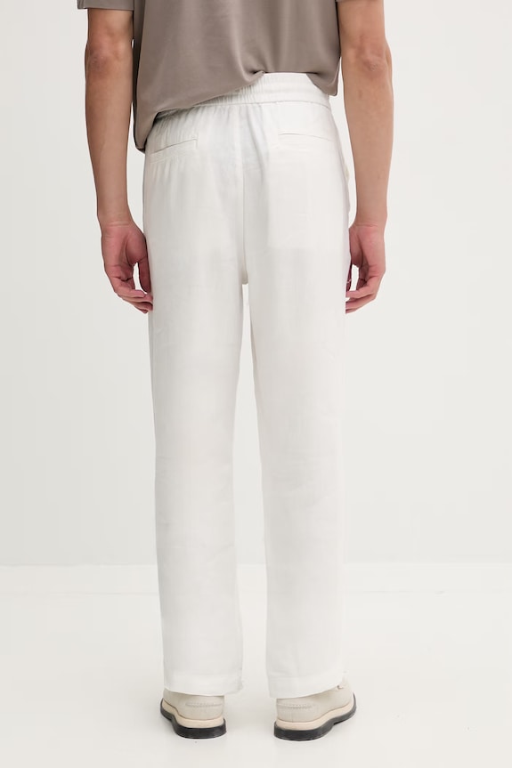 Одежда HUGO брюки straight для мужчин со льном Cino262FW 50562791 бежевый
