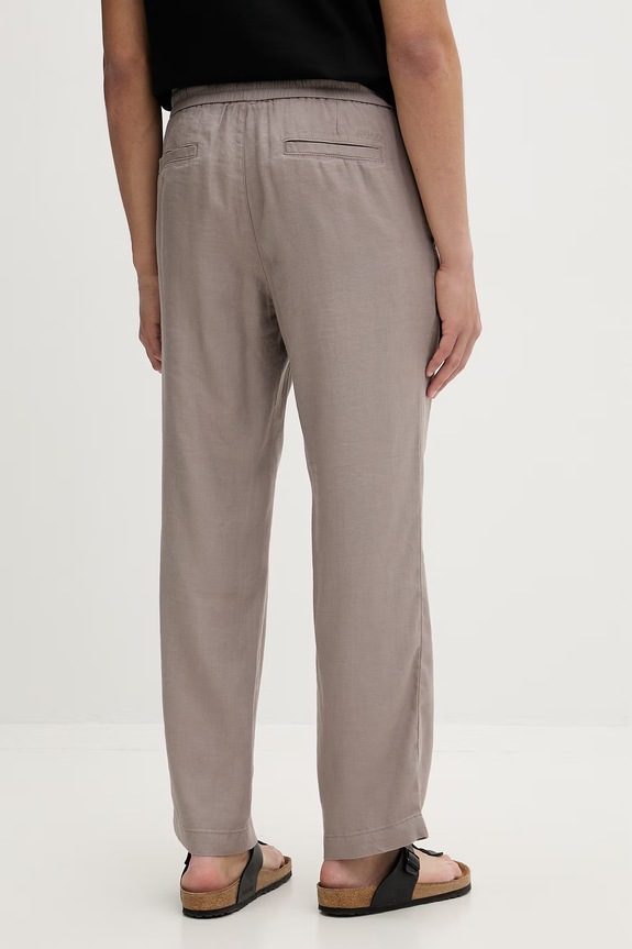 Ρούχα HUGO παντελόνι ίσιο ανδρικό με λινό Cino262FW 50562791 μπεζ