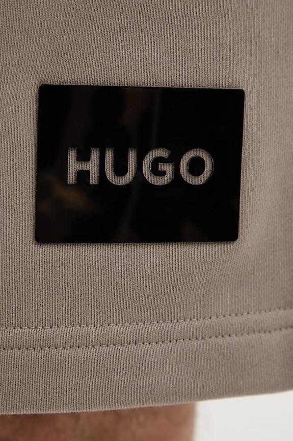HUGO spodnie dresowe męskie bawełniane Darix beżowy 50557471