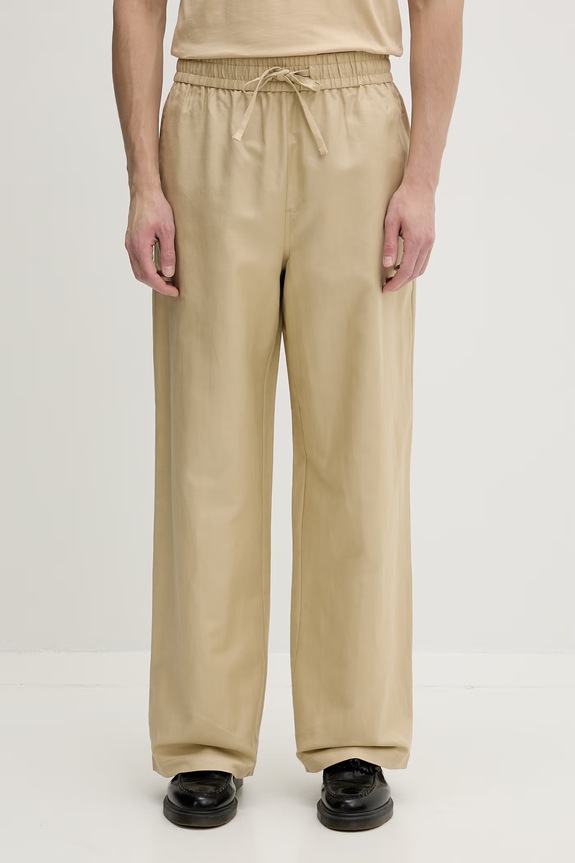 Karl Lagerfeld Jeans панталон мъжки с лен бежов B2M10142