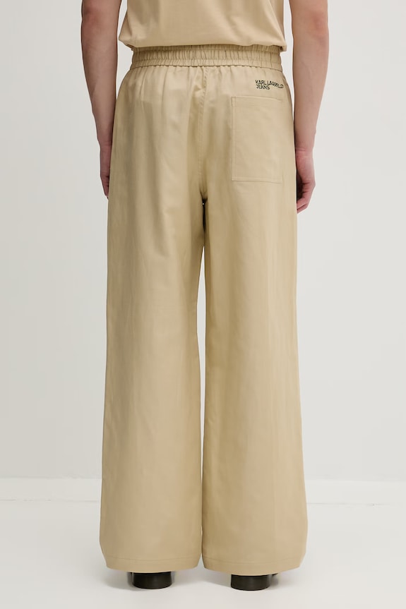 Дрехи Karl Lagerfeld Jeans панталон мъжки с лен B2M10142 бежов