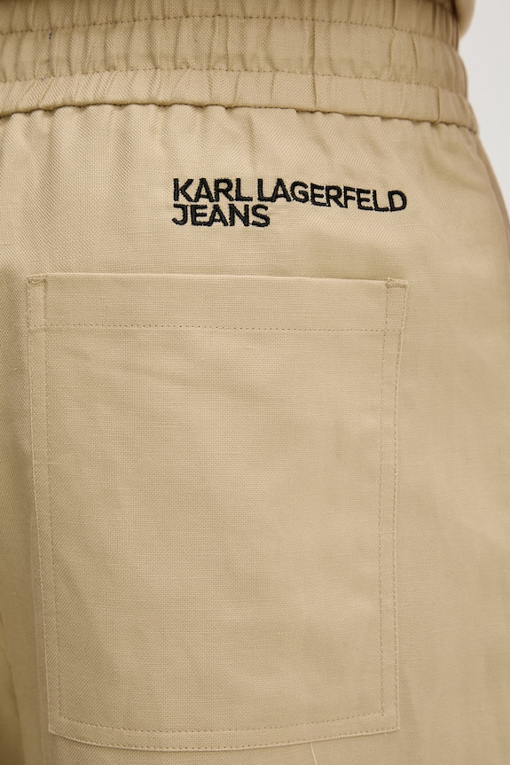 Karl Lagerfeld Jeans панталон мъжки с лен бежов B2M10142