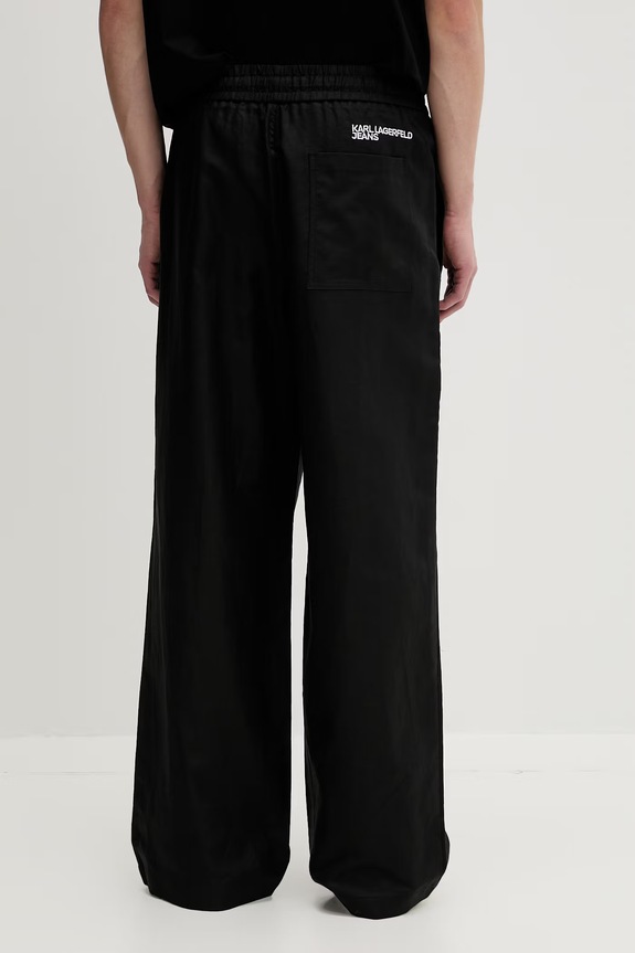 Odzież Karl Lagerfeld Jeans spodnie męskie z lnem B2M10142 czarny
