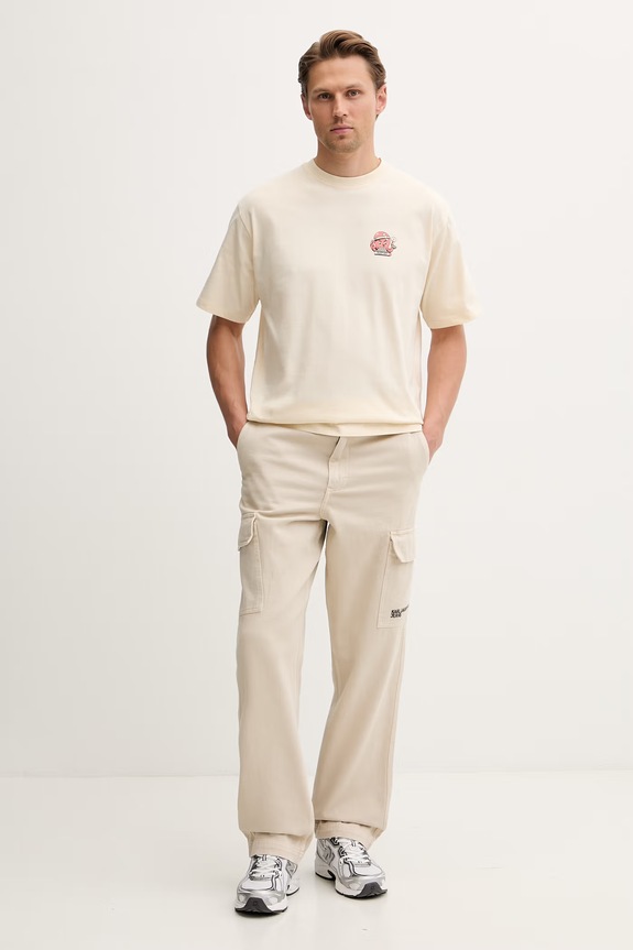 Karl Lagerfeld Jeans pantaloni cargo pentru bărbați, din bumbac B2M10056 bej SS26