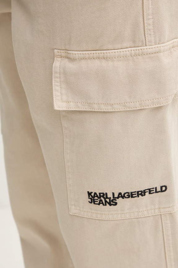 Karl Lagerfeld Jeans pantaloni cargo pentru bărbați, din bumbac bej B2M10056