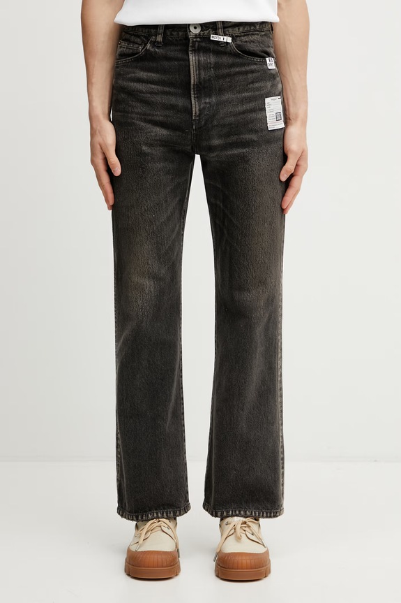 Maison MIHARA YASUHIRO regular fit džíny pánské černá J16PT122