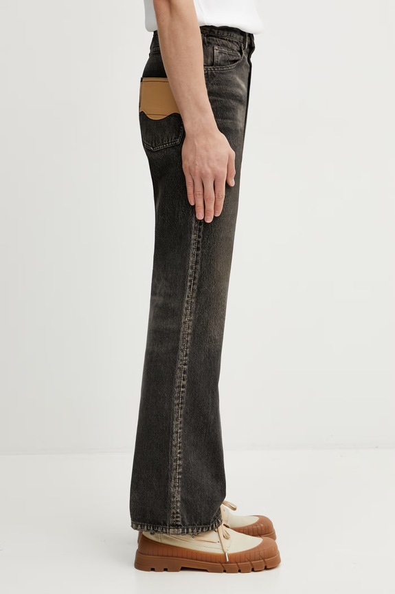 Maison MIHARA YASUHIRO regular fit džíny pánské černá J16PT122