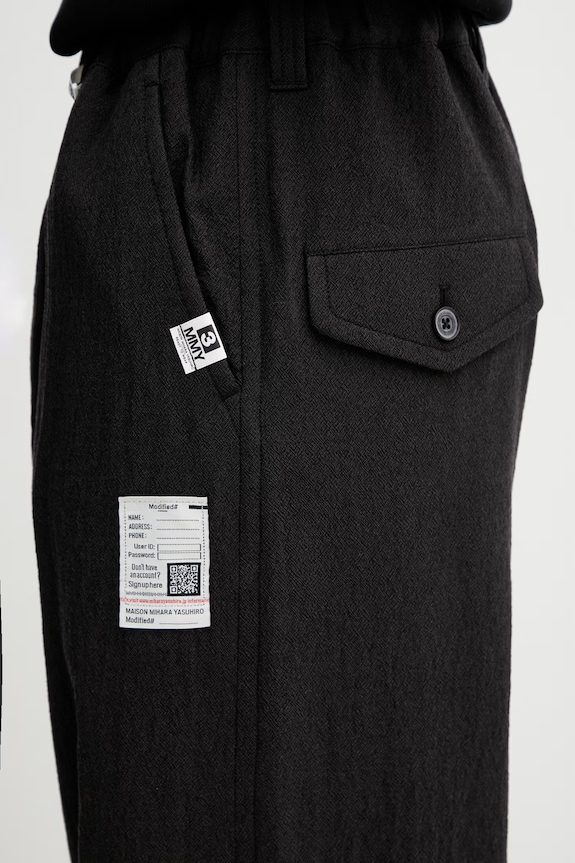 Maison MIHARA YASUHIRO pantaloni de lână pentru bărbați J16PT132 negru