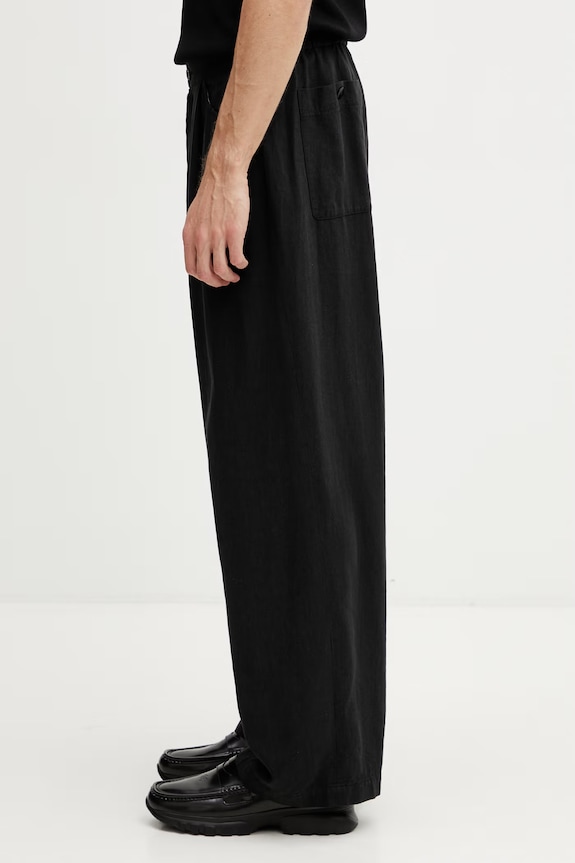Undercover PANTS nohavice s prímesou ľanu pánske UP1F4502 čierna SS26