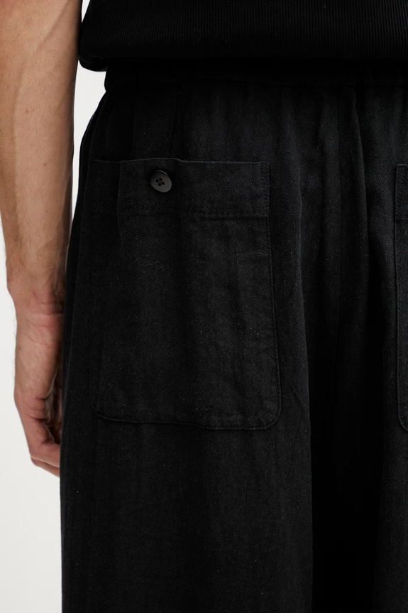 Undercover PANTS nohavice s prímesou ľanu pánske čierna UP1F4502