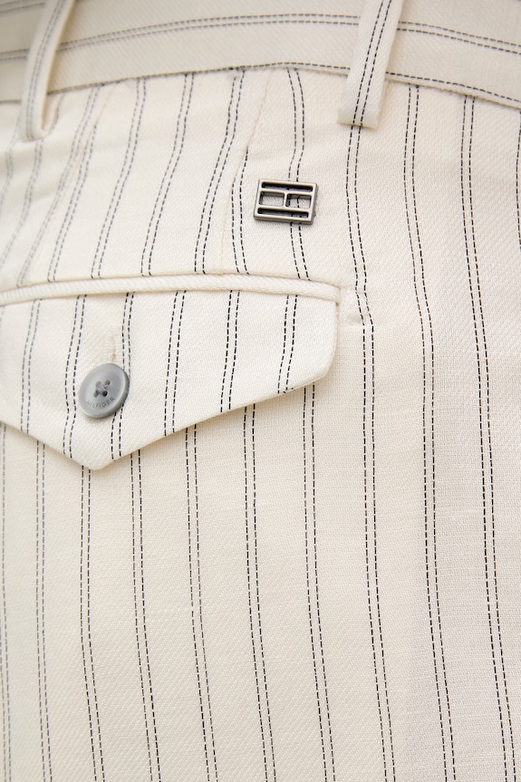 Tommy Hilfiger Παντελόνι ίσιο ανδρικό με λινό NEW YORK μπεζ MW0MW42709