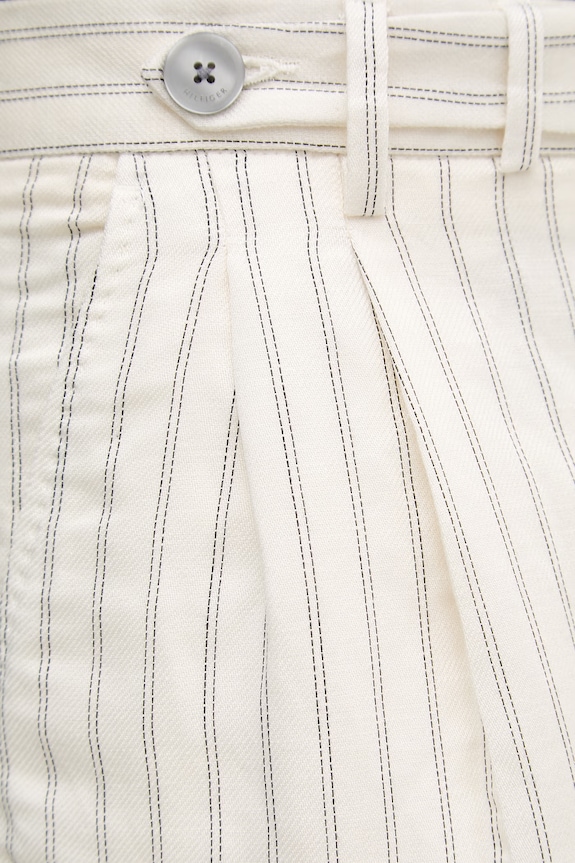 Tommy Hilfiger Παντελόνι ίσιο ανδρικό με λινό NEW YORK MW0MW42709 μπεζ