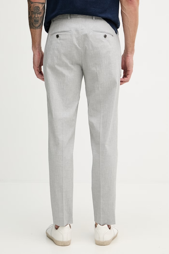 Oblečenie Tommy Hilfiger nohavice pánske s bavlnou NEW YORK MW0MW42713 sivá