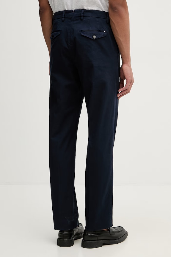 Oblečení Tommy Hilfiger regular fit kalhoty pánské bavlněné s elastanem MW0MW42714 námořnická modř
