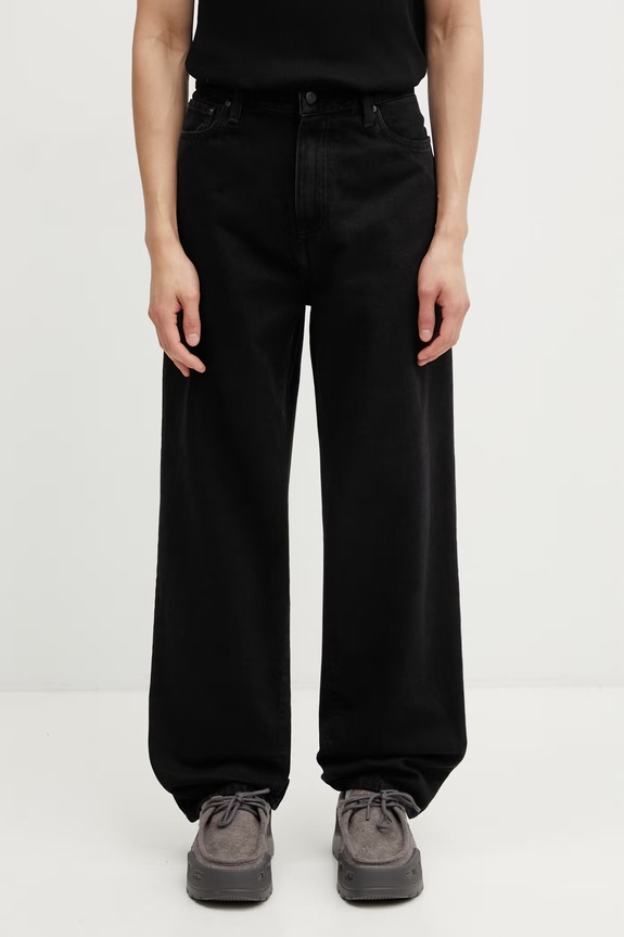 Carhartt WIP Aaron Pant pantaloni din bumbac pentru bărbați negru I036728.8906