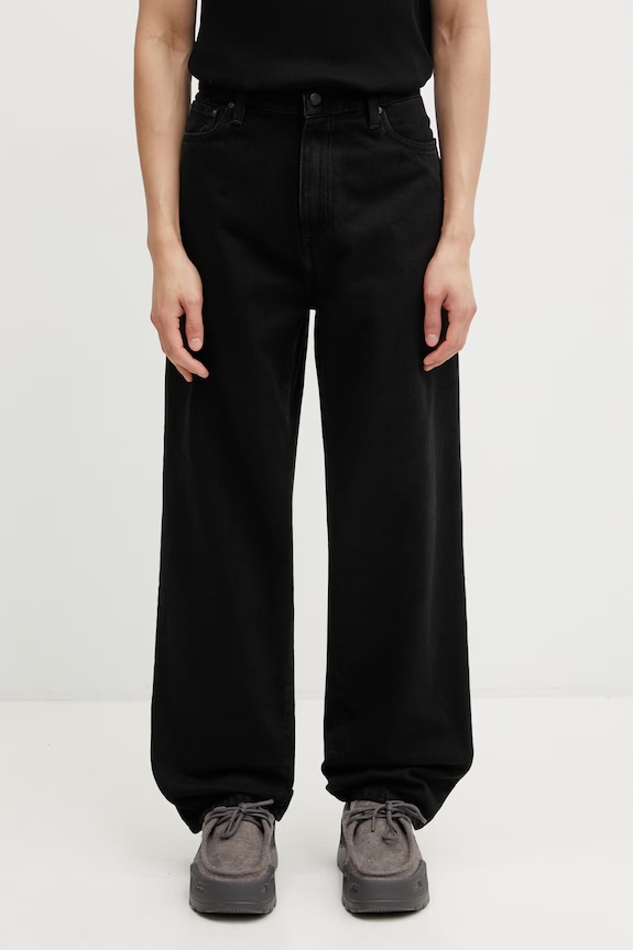 Carhartt WIP Aaron Pant pantaloni din bumbac pentru bărbați negru I036728.8906