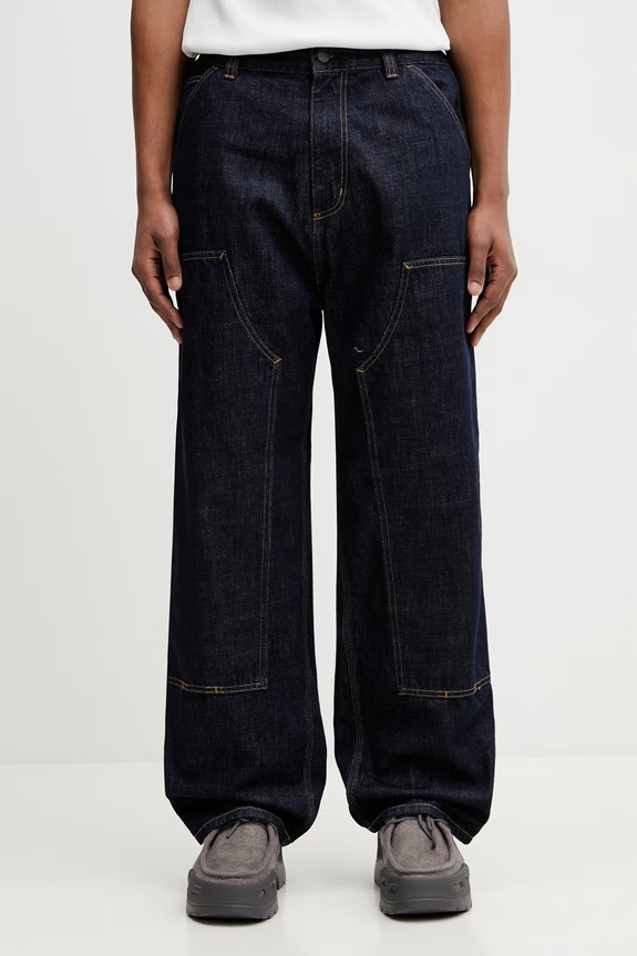 Carhartt WIP OG Double Knee Pant blugi loose pentru bărbați bleumarin I036733.102