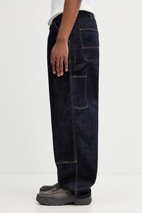 Carhartt WIP OG Double Knee Pant blugi loose pentru bărbați I036733.102 bleumarin SS26