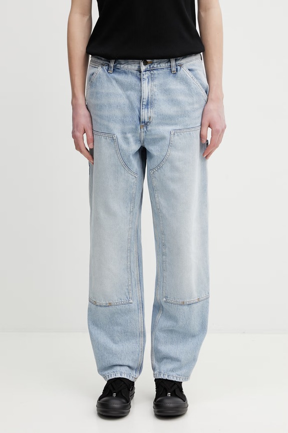 Carhartt WIP Double Knee Pant blugi relaxed fit pentru bărbați albastru I032699.01WU