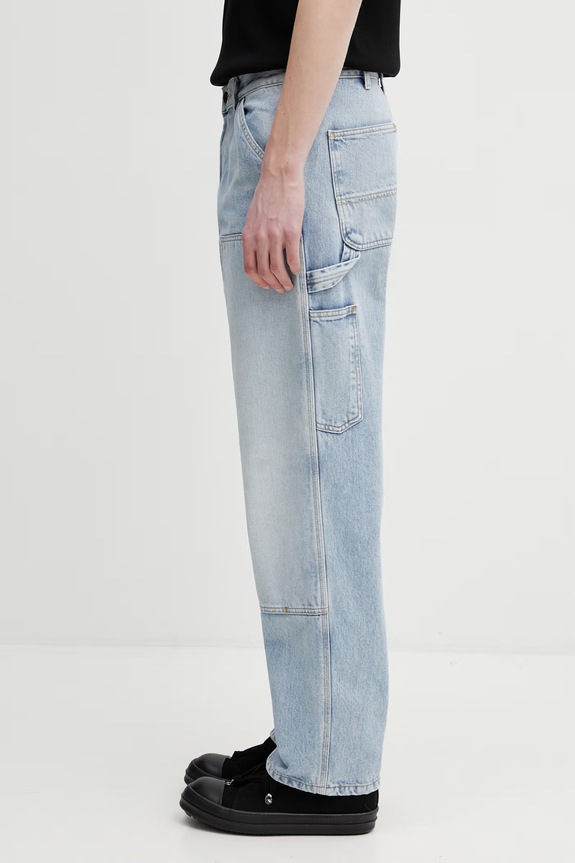 Carhartt WIP Double Knee Pant blugi relaxed fit pentru bărbați I032699.01WU albastru SS26