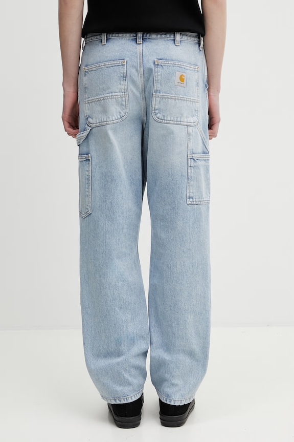 Îmbrăcăminte Carhartt WIP Double Knee Pant blugi relaxed fit pentru bărbați I032699.01WU albastru