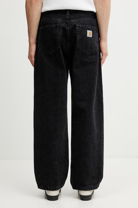 Îmbrăcăminte Carhartt WIP Snake Landon Pant blugi relaxed fit pentru bărbați I036589.3R260 negru