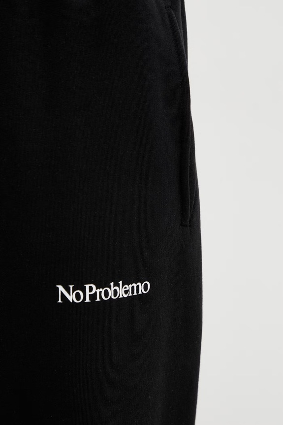 No Problemo Mini Problemo Straight pantaloni de trening din bumbac pentru bărbați negru NP3001005