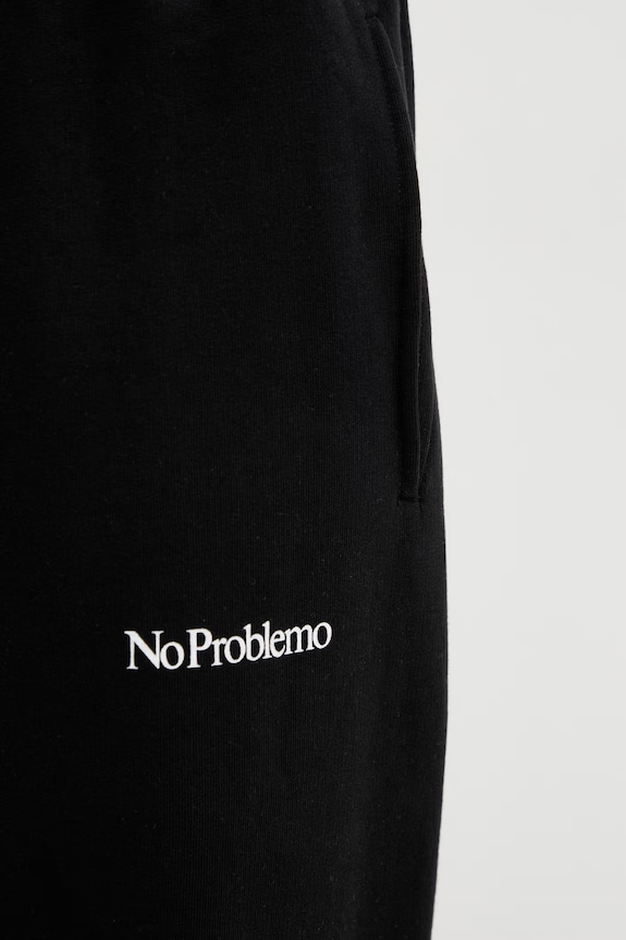 No Problemo Mini Problemo Straight pantaloni de trening din bumbac pentru bărbați negru NP3001005