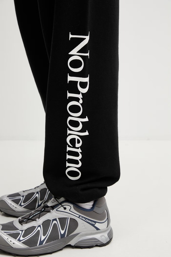 No Problemo pantaloni de trening din bumbac pentru bărbați negru NP3000205