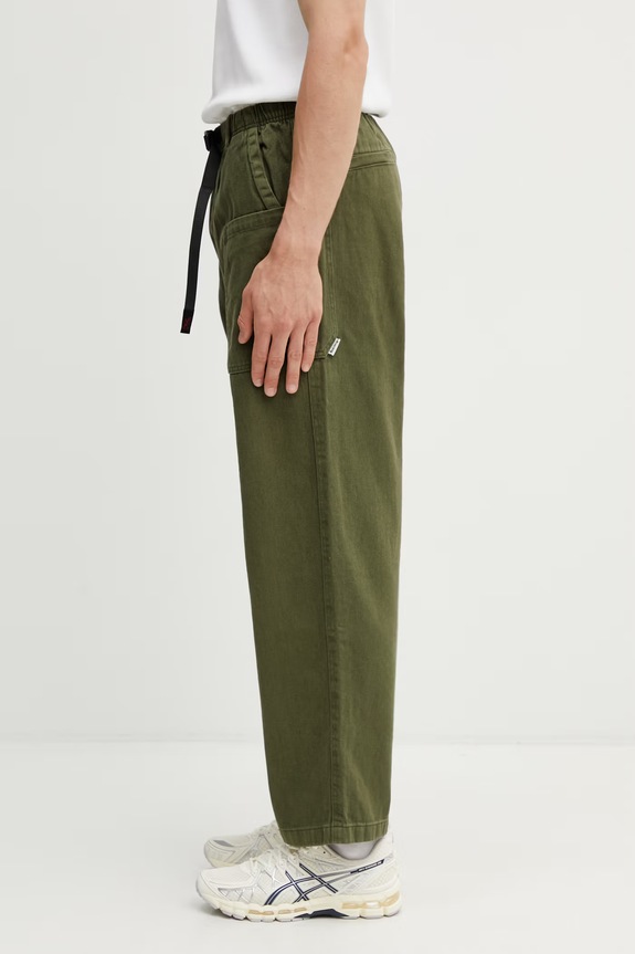 Gramicci HEMP RELAXED PANT pantaloni boyfriend con cotone da uomo G6SM.P005. verde SS26