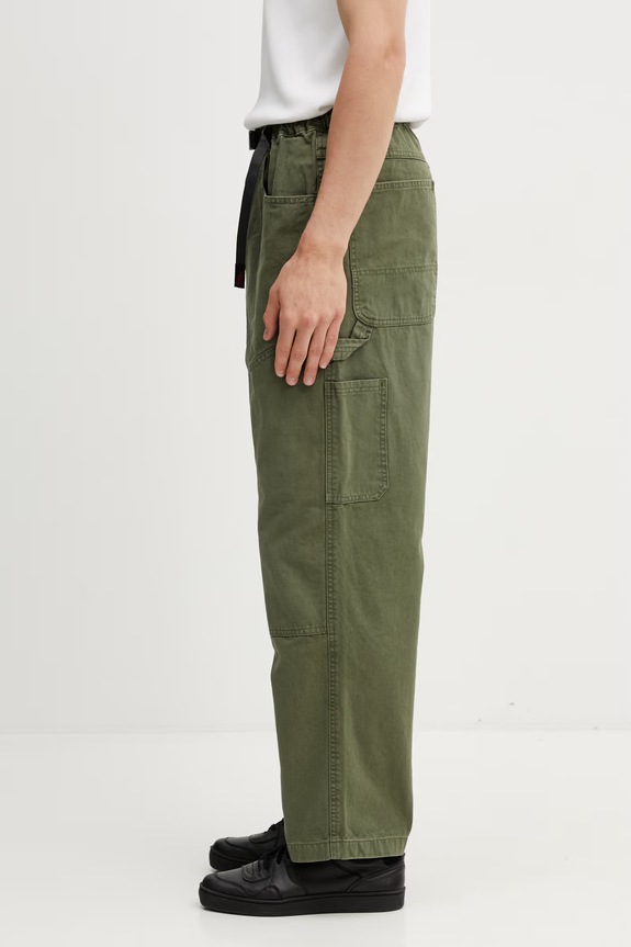 Gramicci TAOS CANVAS PANT pantaloni wide leg in cotone da uomo G6SM.P008. verde SS26