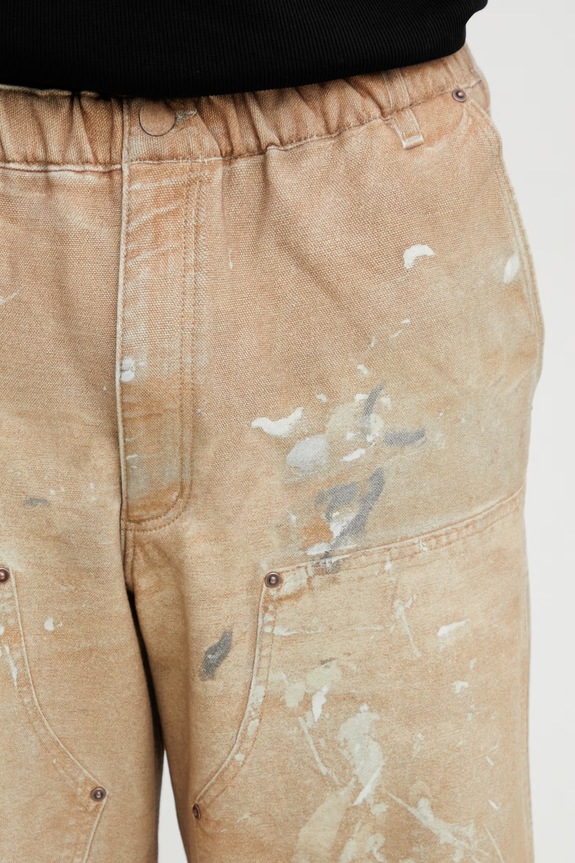 BEAMS pantaloni din bumbac pentru bărbați bej 1124.3628.147