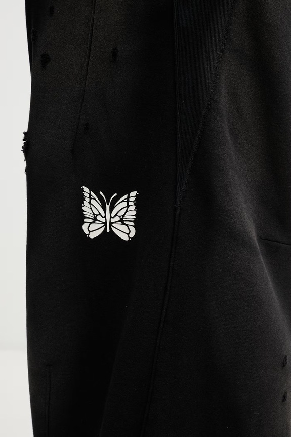 Needles pantaloni da tuta in cotone da uomo nero SX432