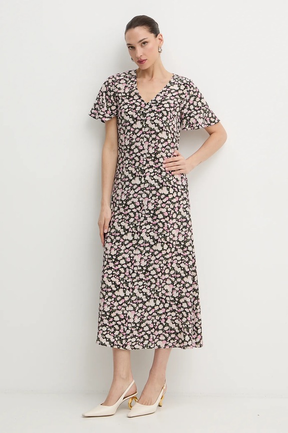 Weekend Max Mara sukienka jedwabna PAGINE 2615221081600 czarny SS26