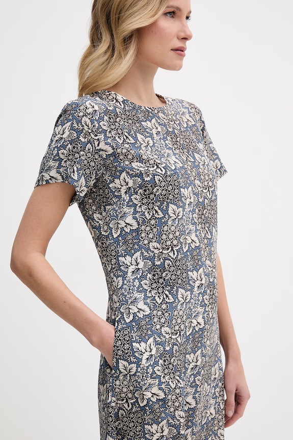 Weekend Max Mara rochie de mătase CRESPO albastru 2615221042600