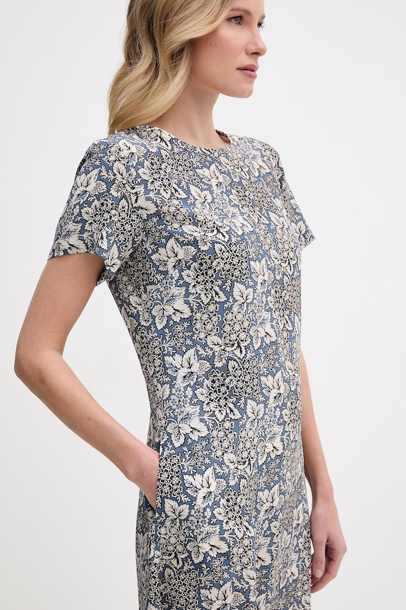 Weekend Max Mara rochie de mătase CRESPO albastru 2615221042600